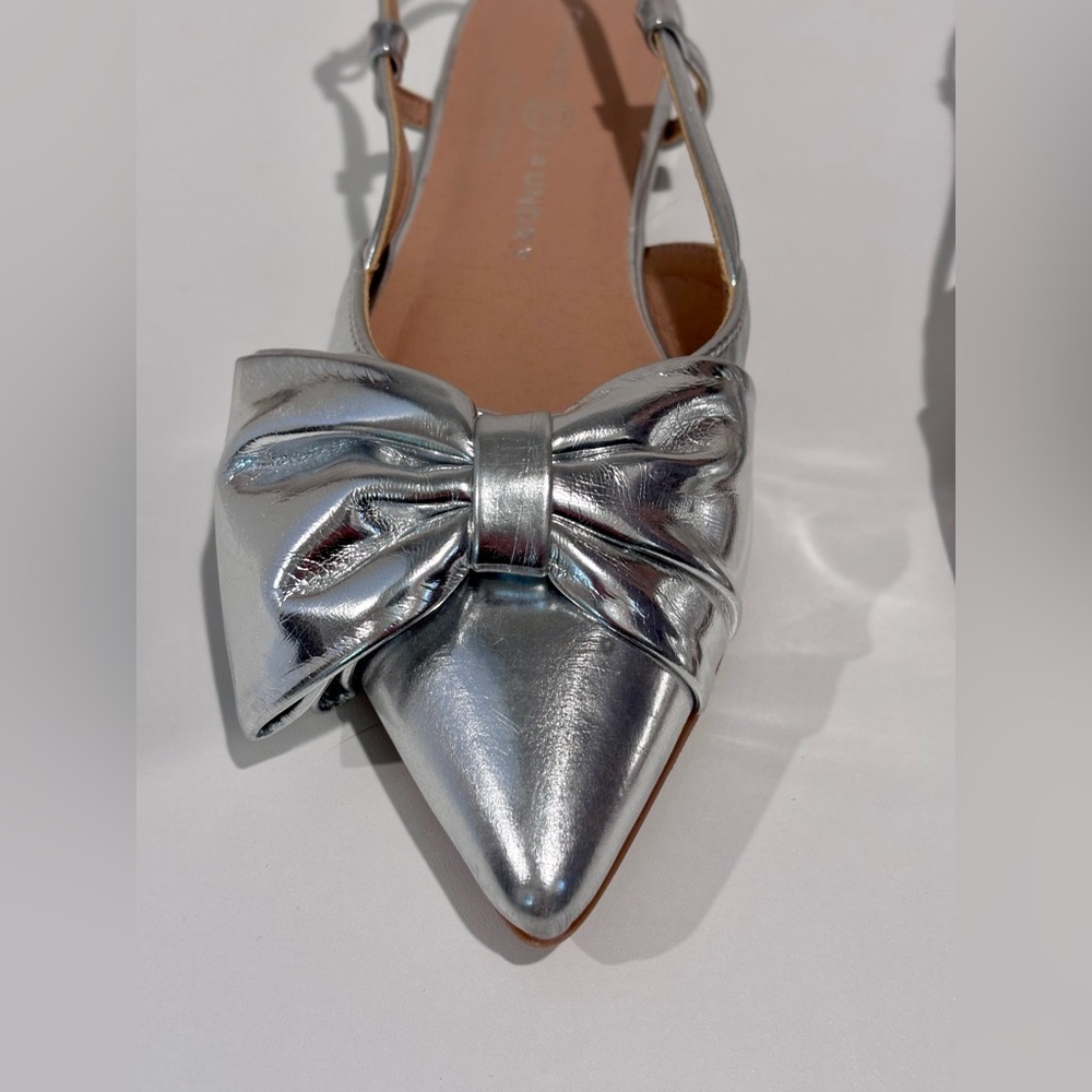 NEW Chinese Laundry Harmony slingback pointed toe flats in metallic. Size 6.5 - Picture 4 of 6